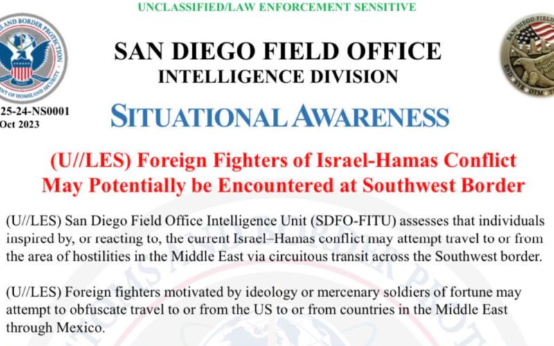 Customs and Border Protection Fails to Disclose Hamas and Hezbollah Terrorist Threats at U.S. Southern Border