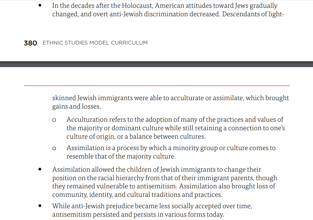 How the California Ethnic Studies Model Curriculum Teaches that Jews Oppress non-Jewish Minorities