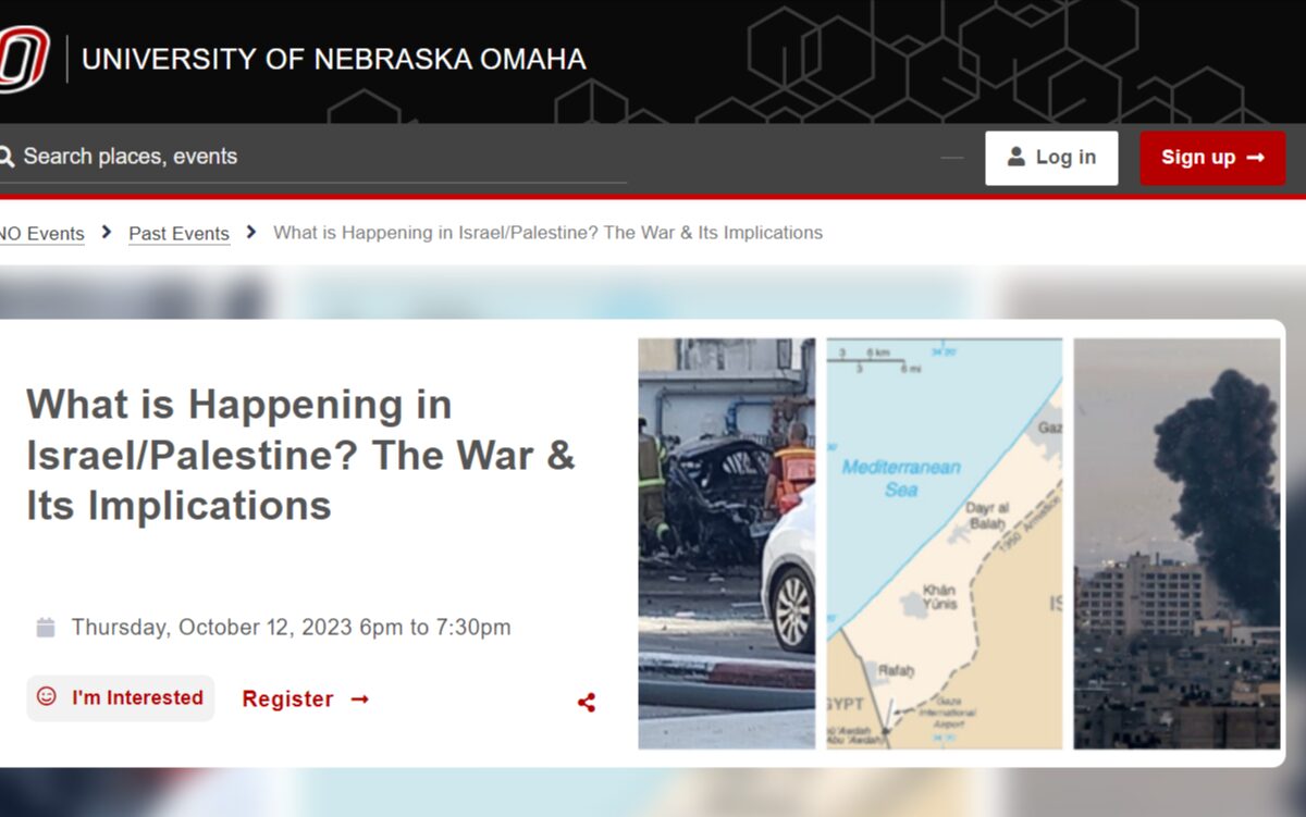 Nebraska Professors Bypass Jewish Professor and Israel Studies Center in Israel Panel Discussion