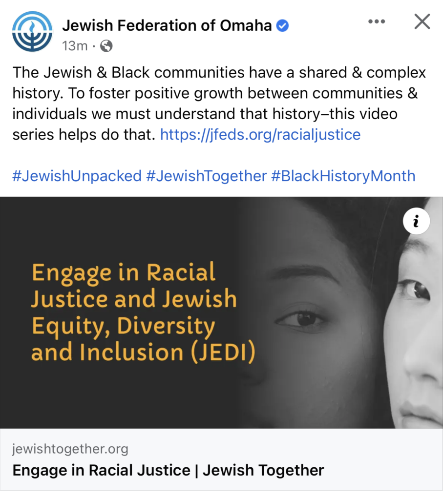 Botched Black History Month at the Jewish Federation of Omaha